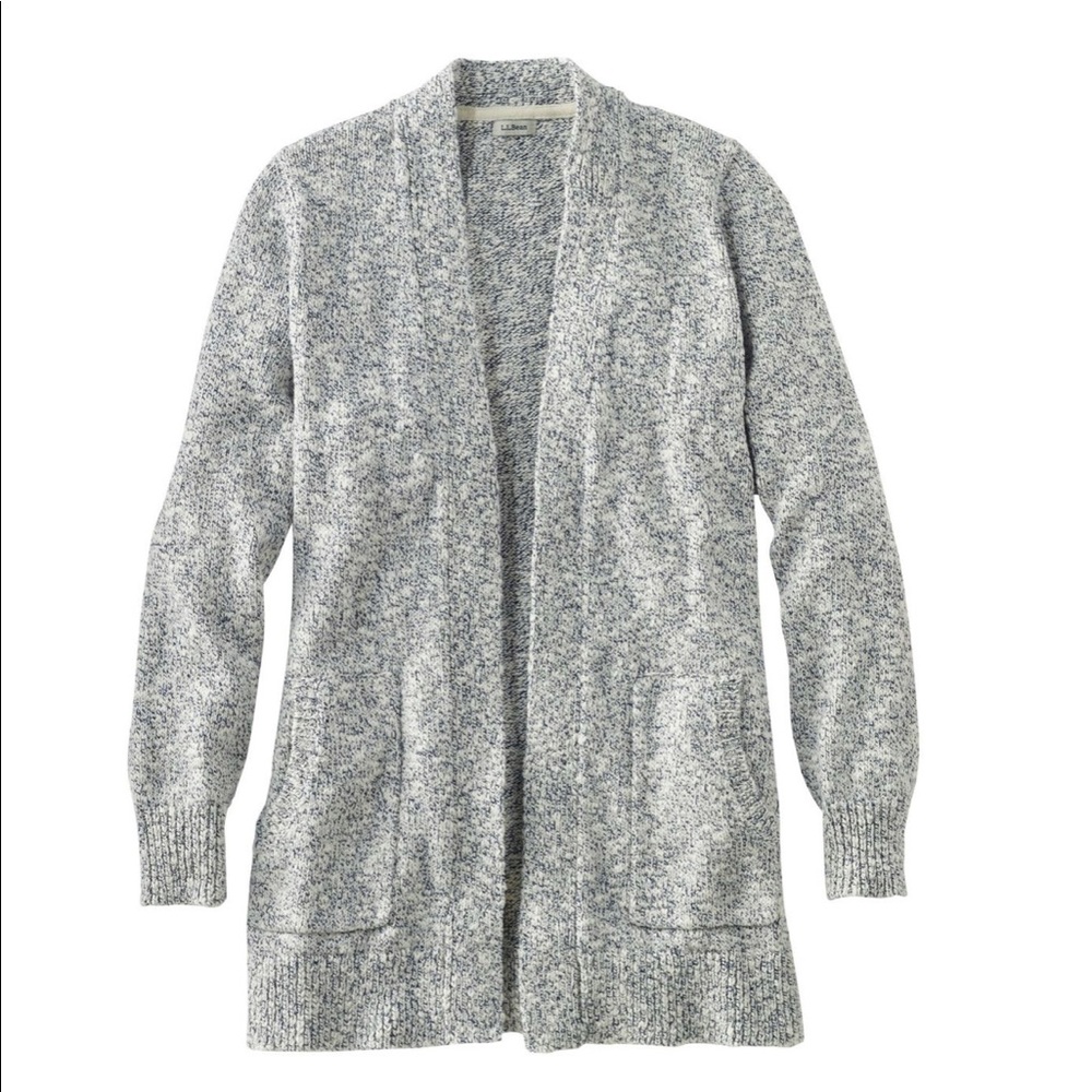 L.L. Bean -Women's Cotton Ragg Sweater, Open Cardigan